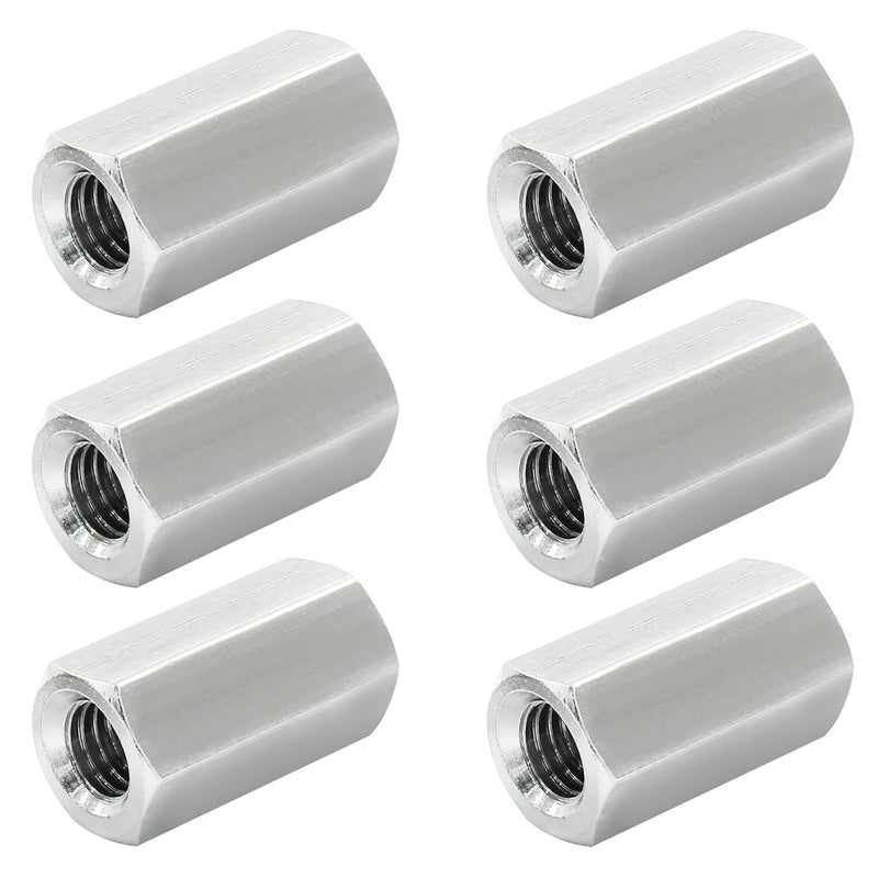 Moicstiy 6 Pcs M8 X 1.25-Pitch 25 mm Length Hex Coupling Nut, 13 mm Width Stainless Steel Rod Coupling Nuts (Metric) - Image 1